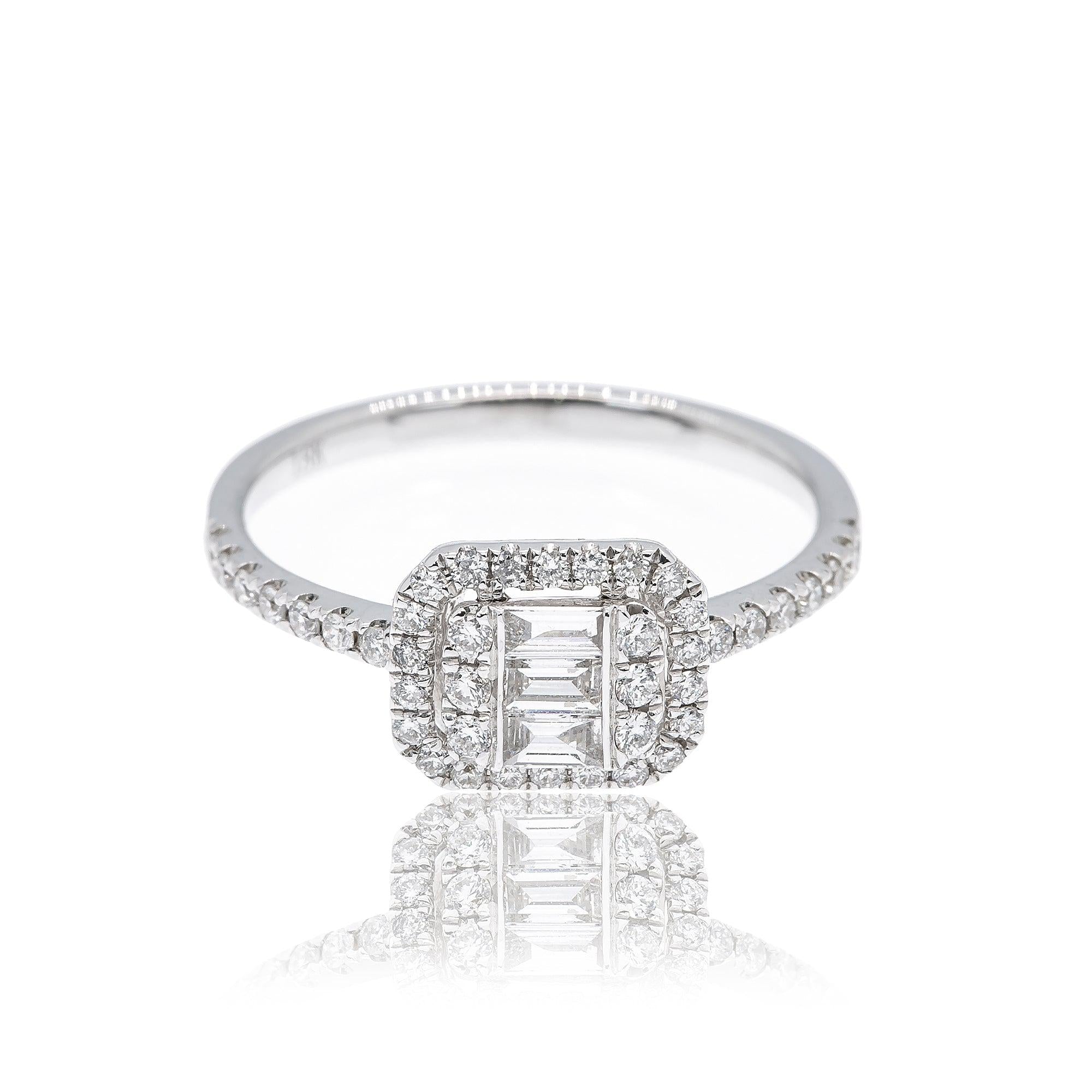 18K White Gold Engagement Ring 0.45 CT