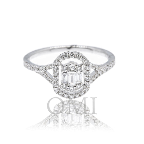 18K White Gold Ladies Engagement Ring with 0.43 CT Diamonds
