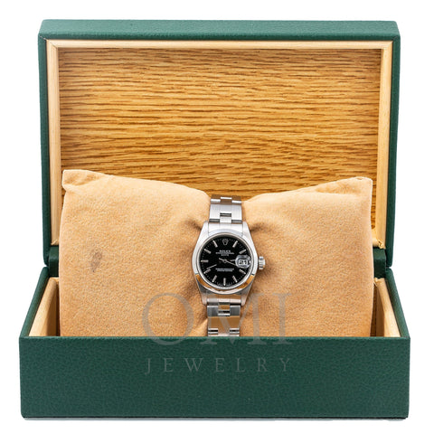 Rolex Oyster Perpetual Lady Date 69160 26MM Black Dial With Stainless Steel Oyster Bracelet