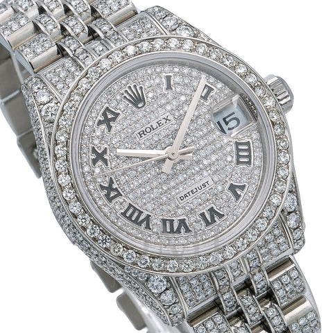 Rolex Datejust Diamond Watch, 178274 31mm, White Diamond Dial With Stainless Steel Jubilee