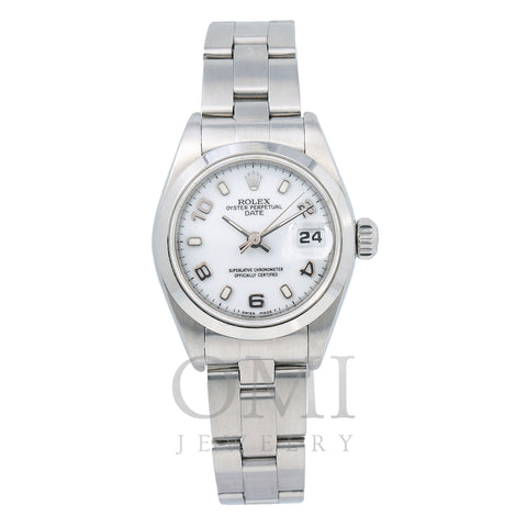 Rolex Oyster Perpetual Lady Date 69160 26MM White Dial With Stainless Steel Oyster Bracelet