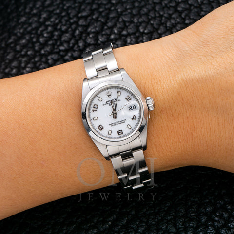 Rolex Oyster Perpetual Lady Date 69160 26MM White Dial With Stainless Steel Oyster Bracelet
