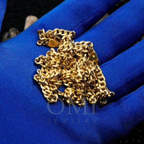 10k Yellow Gold 4mm Hollow Cuban Link Available In Sizes 18