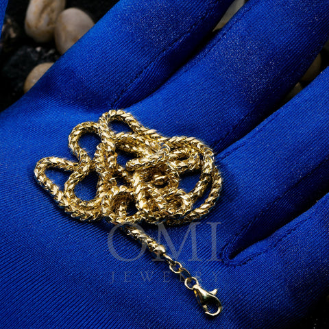 10k Yellow Gold 4mm Millennium Franco Chain Available In Sizes 18