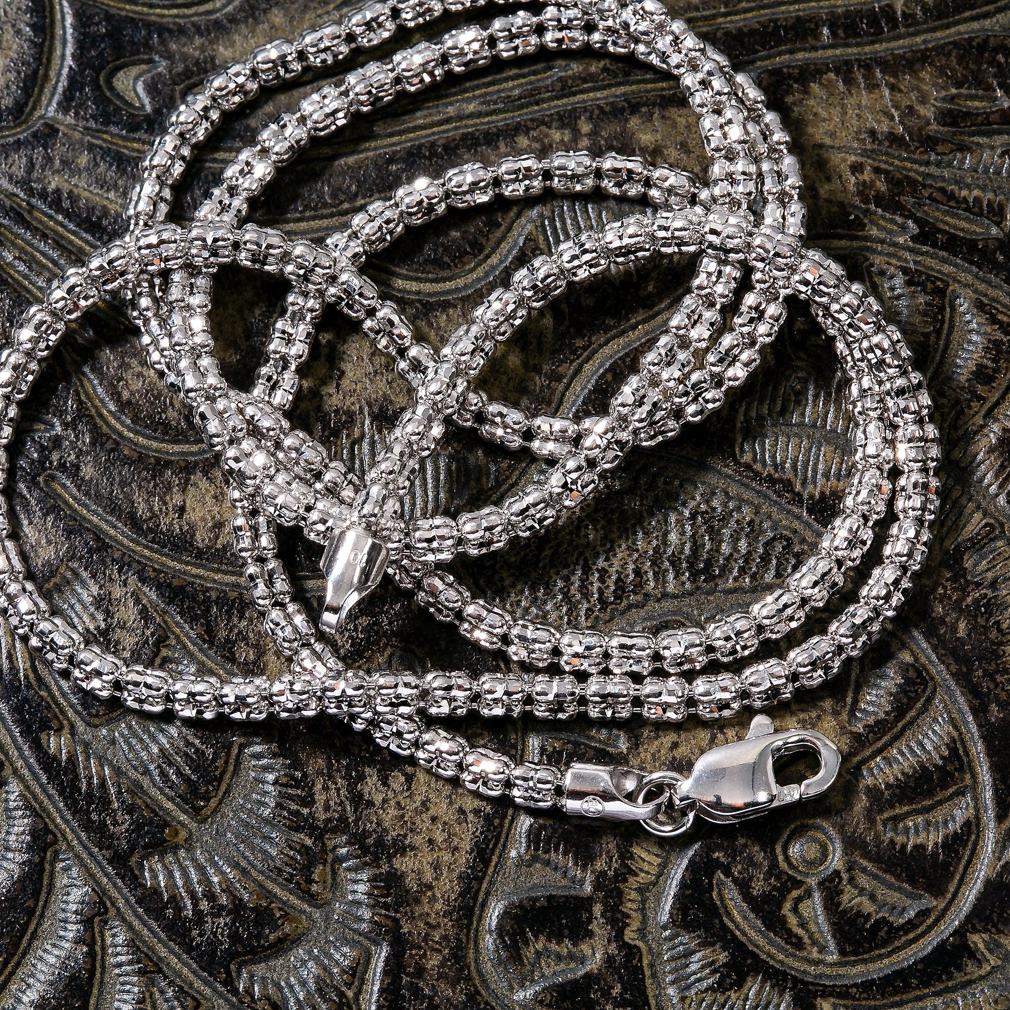 10K White Gold Ice Chain 2.33mm Available In Sizes 18