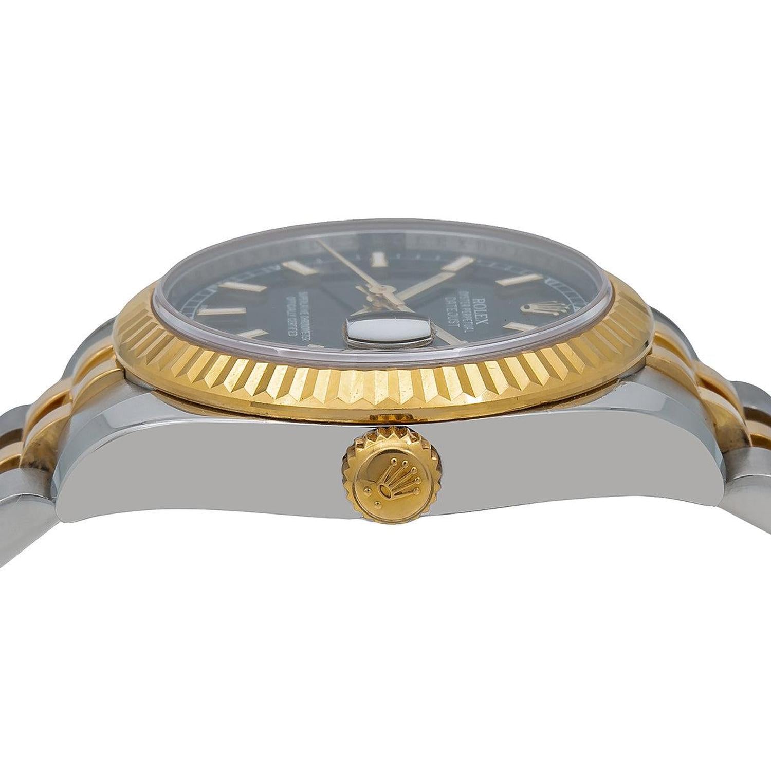 Rolex Datejust 31MM 178273 Black Dial Fluted Bezel Two Tone Yellow Gold Jubilee Bracelet