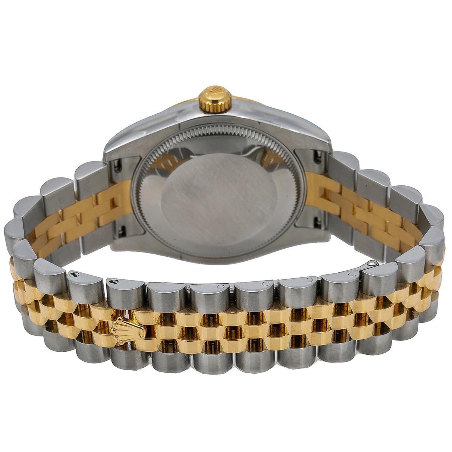 Rolex Datejust 31MM 178273 Black Dial Fluted Bezel Two Tone Yellow Gold Jubilee Bracelet