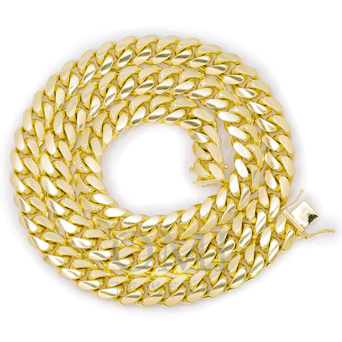 14K Solid Yellow Gold Miami Cuban Chain 11mm Available In Sizes 18