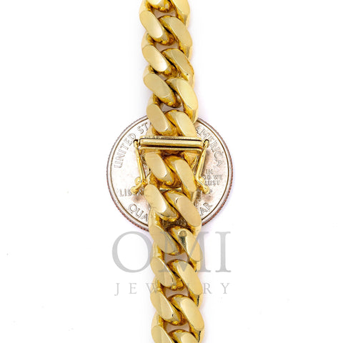 14K Yellow Gold Solid Miami Cuban 11mm Available In Sizes 18