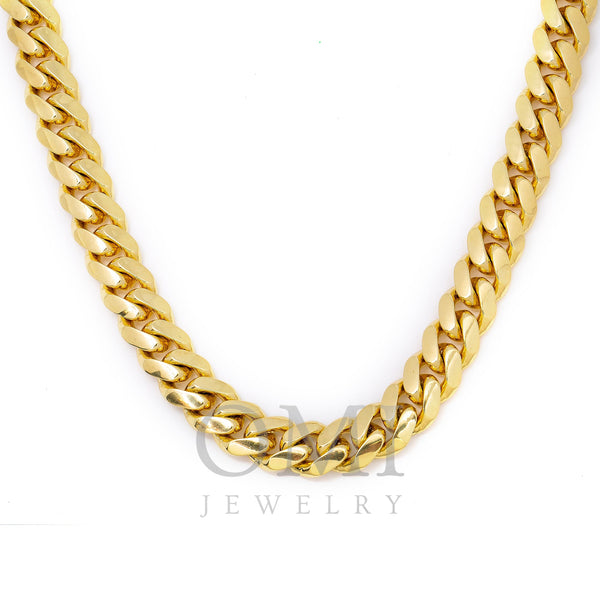 14K Solid Yellow Gold 9.21mm Miami Cuban Chain Available In Sizes 18