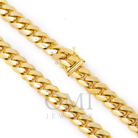 14K Solid Yellow Gold 9.21mm Miami Cuban Chain Available In Sizes 18