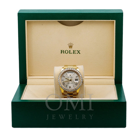 Rolex Day-Date Diamond Watch, 228238 40mm, Silver Dial With 2.25 CT Diamonds