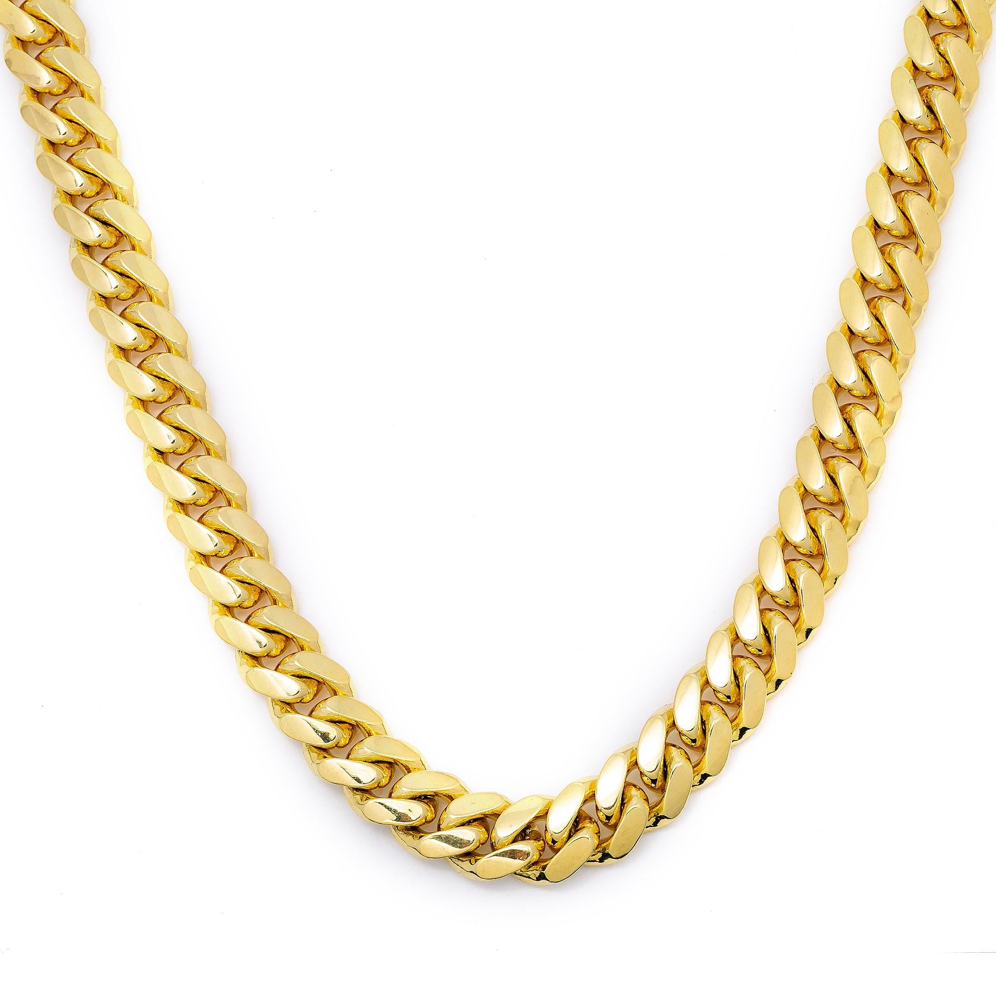 14K Yellow Gold 8.55mm Miami Cuban Link Chain Available In Sizes 18