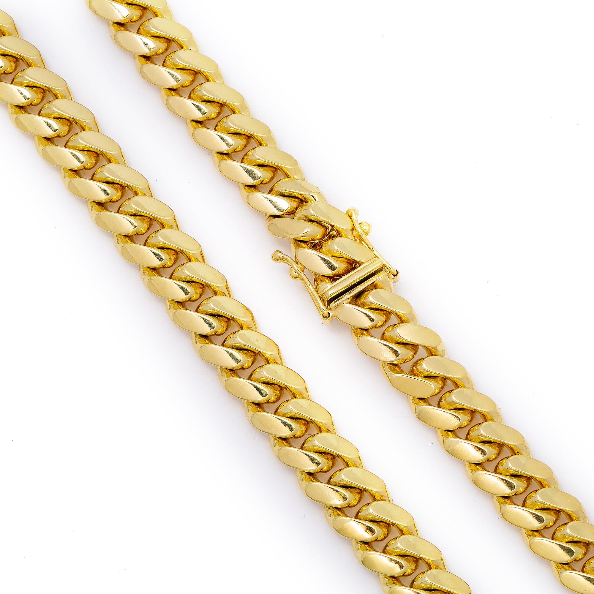 14K Yellow Gold 8.55mm Miami Cuban Link Chain Available In Sizes 18"-26"
