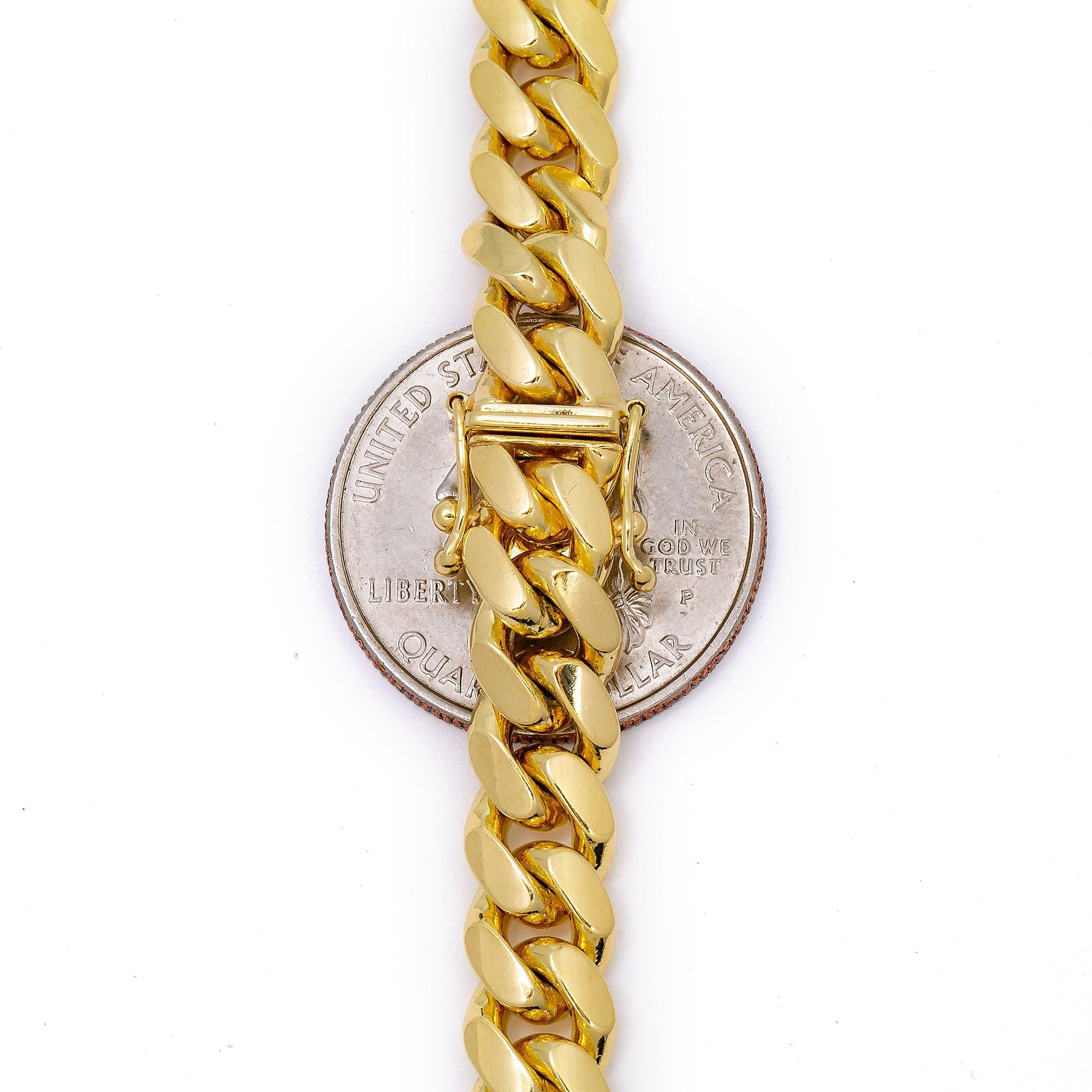 14K Yellow Gold 8.55mm Miami Cuban Link Chain Available In Sizes 18"-26"