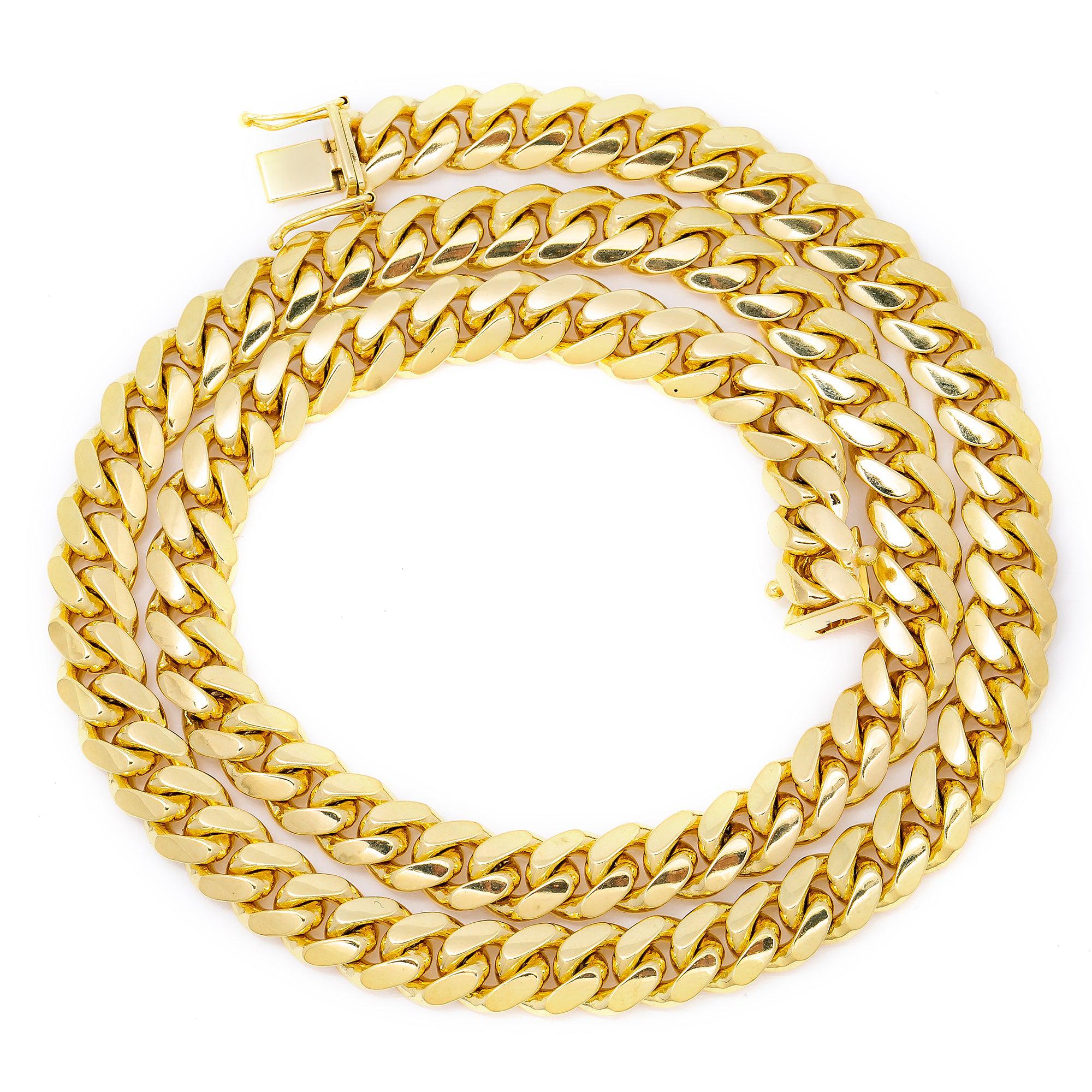 14K Yellow Gold 8.55mm Miami Cuban Link Chain Available In Sizes 18"-26"