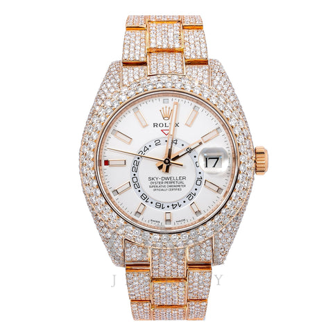 Rolex Sky-Dweller 326935 42MM Silver Dial With 25.75 CT Diamonds