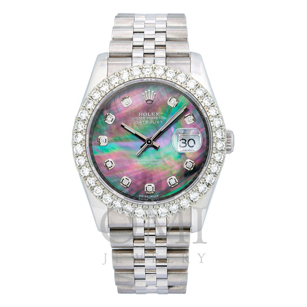 Rolex Datejust 116234 36MM Purple and Green Diamond Dial With 3.75 CT Diamonds