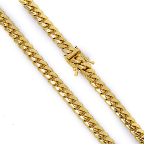 14K Yellow Gold 4.92mm Miami Cuban Chain Available In Sizes 18