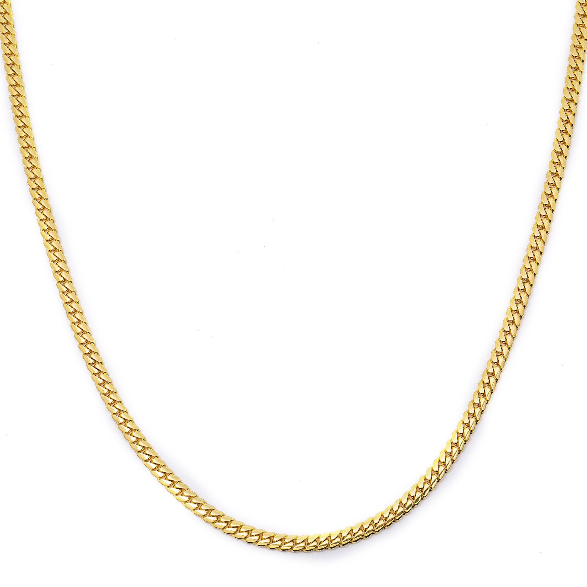 14K Yellow Gold 2.5mm Hollow Cuban Link Chain Available In Sizes 18"-26"