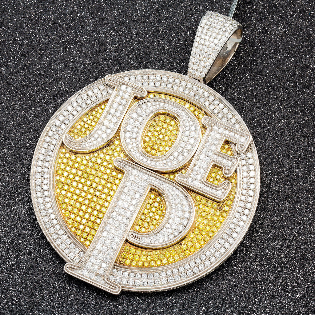 14K CUSTOM TWO TONE JOE P PENDANT WITH 9.5 CT DIAMONDS