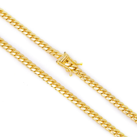 14K Yellow Gold 3.178mm Cuban Chain Available In Sizes 18