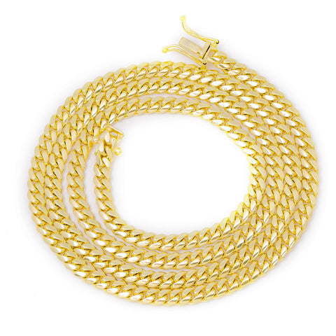 14K Yellow Gold 3.178mm Cuban Chain Available In Sizes 18