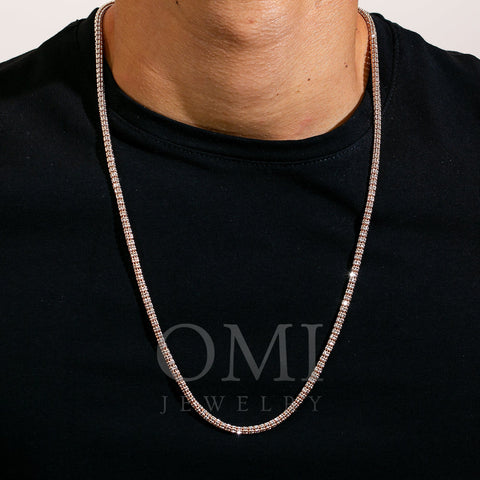 10K Rose Gold 3.40mm Ice Chain Available In Sizes 18