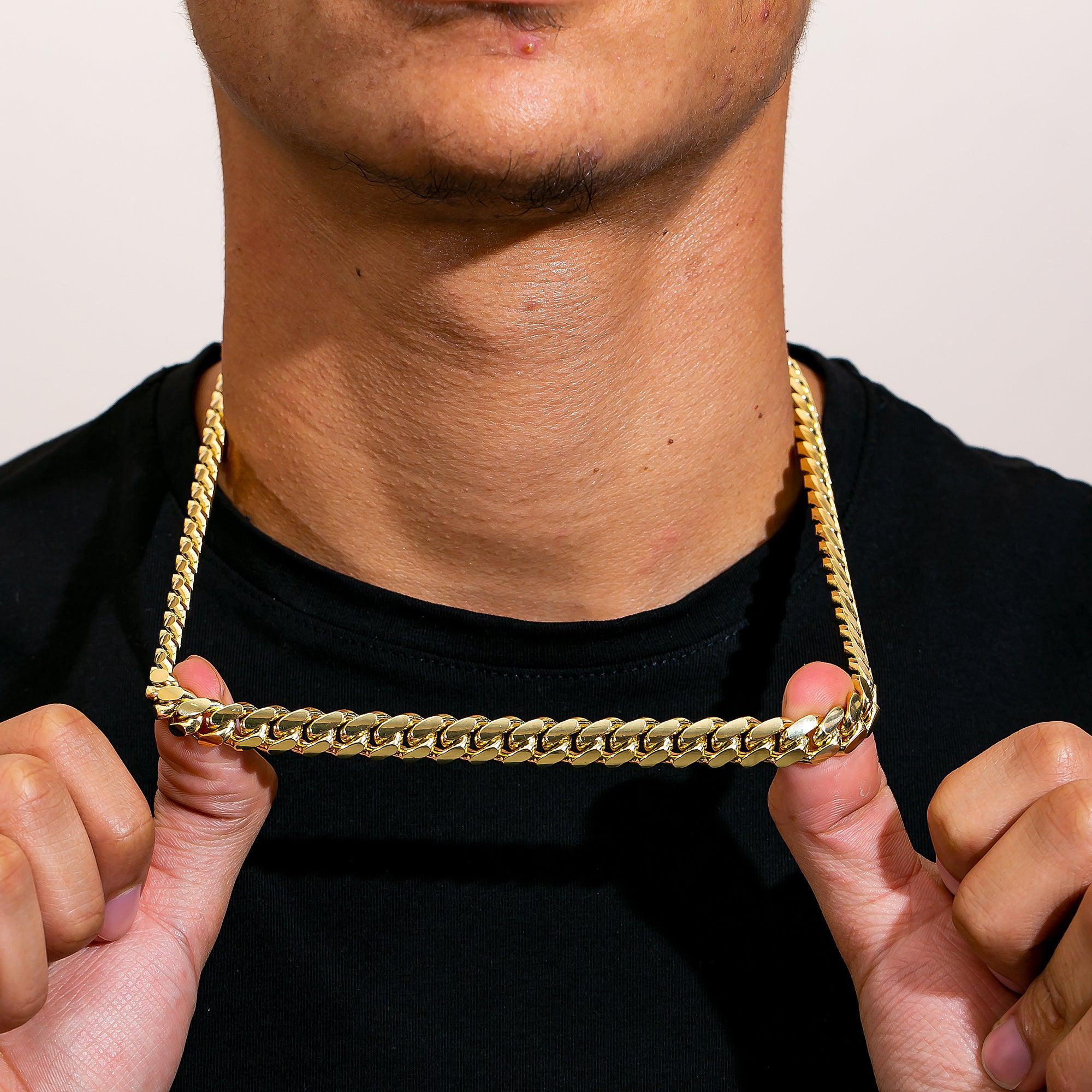 14K Yellow Gold Solid Miami Cuban 11mm Available In Sizes 18"-26"