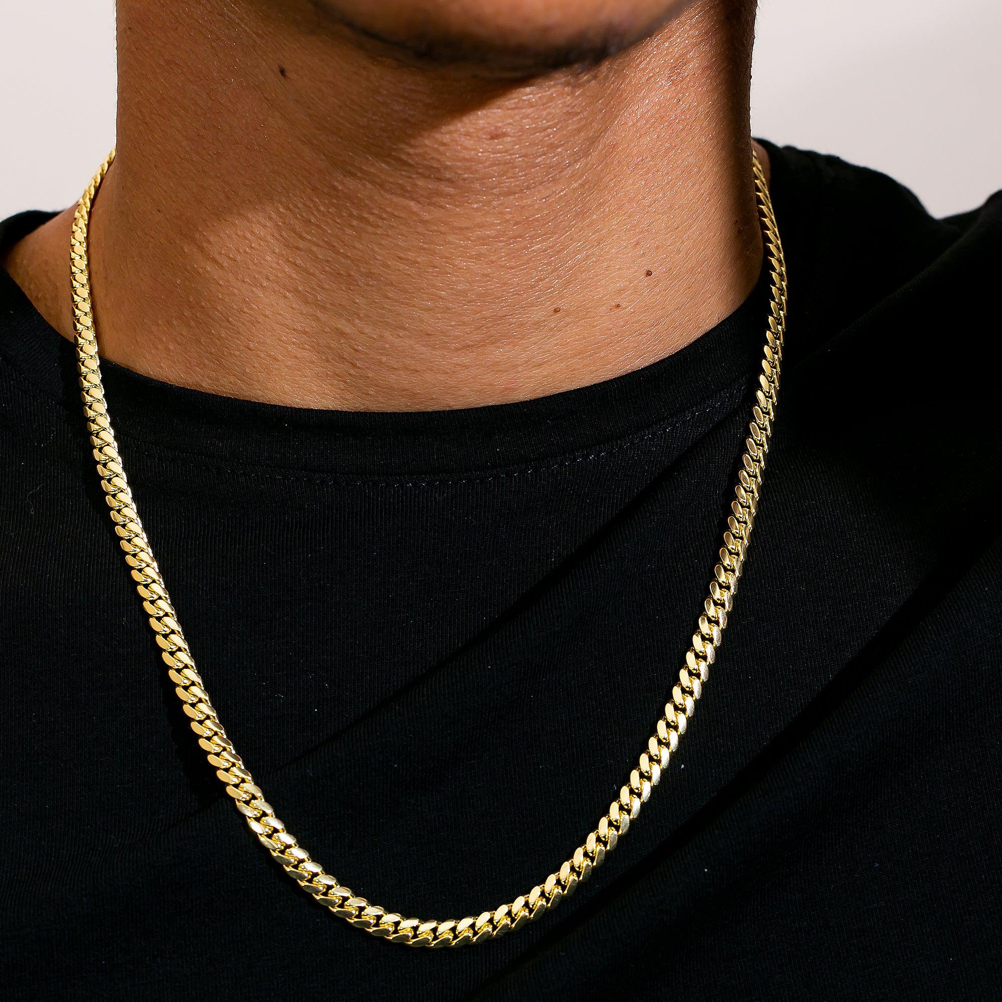 14K Yellow Gold 4.92mm Miami Cuban Chain Available In Sizes 18"-26"