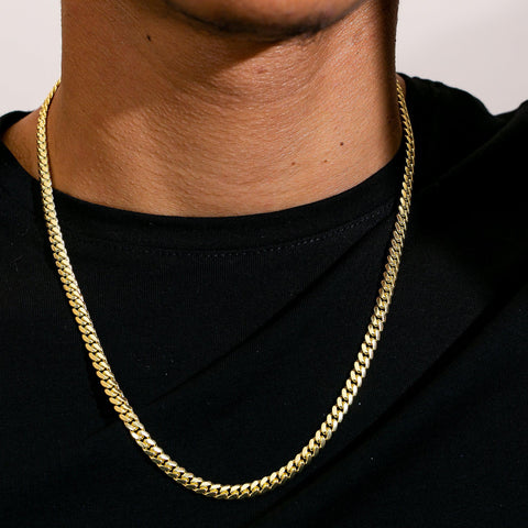 14K Yellow Gold 4.92mm Miami Cuban Chain Available In Sizes 18