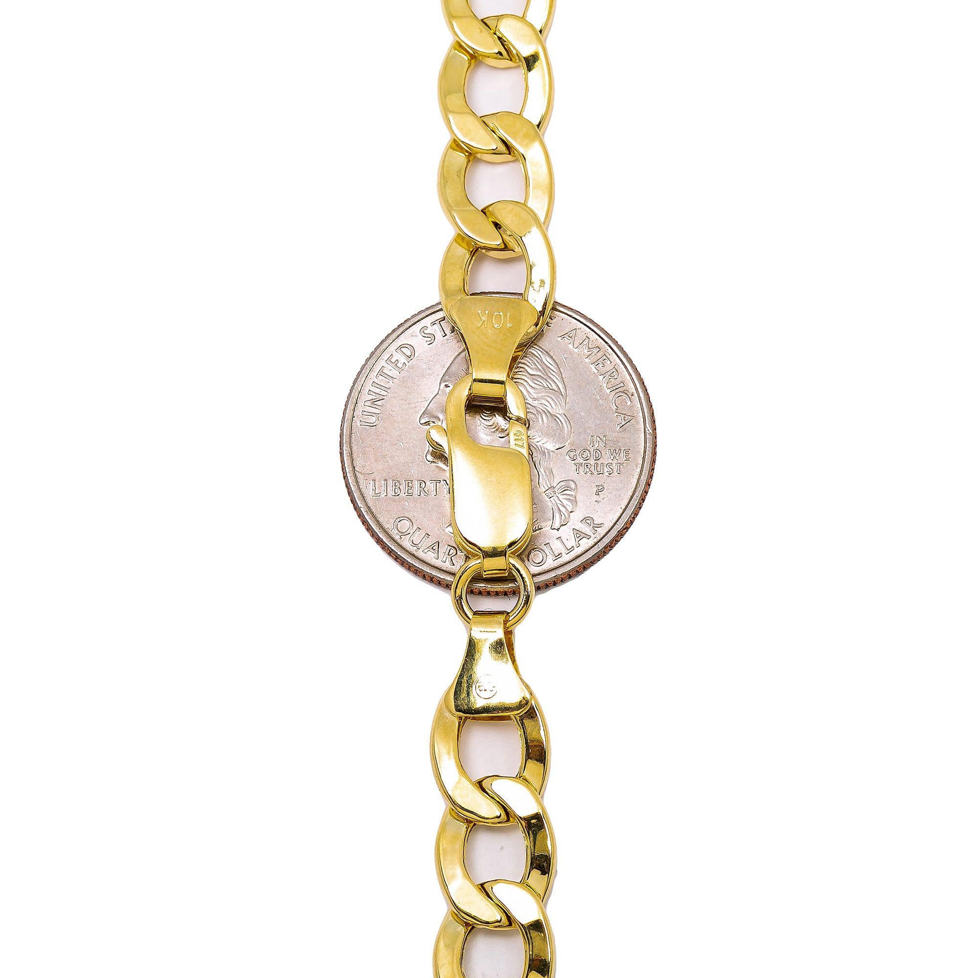 10K Yellow Gold 9mm Hollow Cuban Link Chain Available In Sizes 18