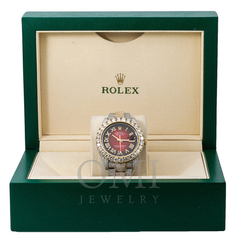 Rolex Datejust II Diamond Watch, 116333 41mm, Red Diamond Dial With 25.75 CT Diamonds