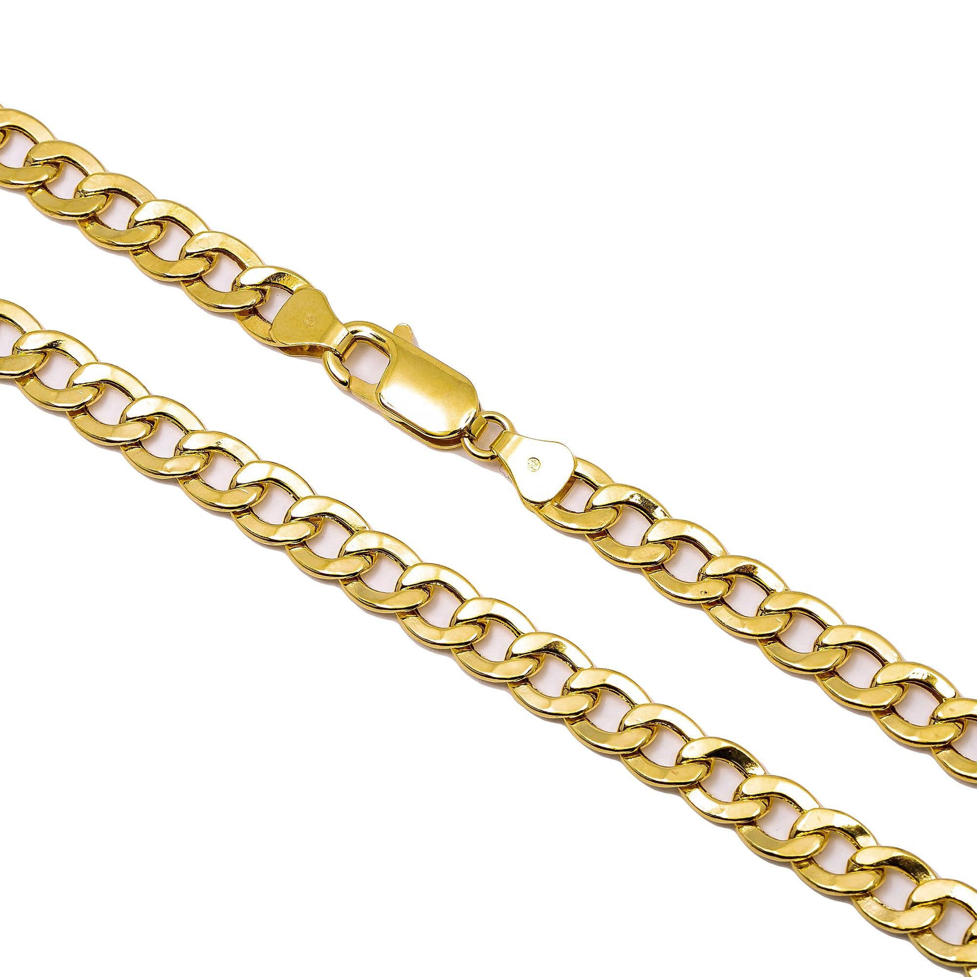 10K Yellow Gold 5mm Hollow Cuban Link Chain Available In Sizes 18