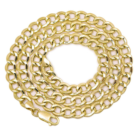 10K Yellow Gold 6.26MM Hollow Cuban Chain - Available In Sizes 18