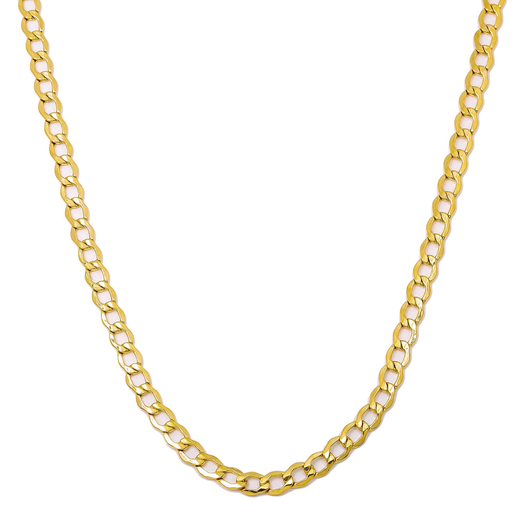 10K Yellow Gold 2.62mm Hollow Cuban Link Chain Available In Sizes 18"-26"