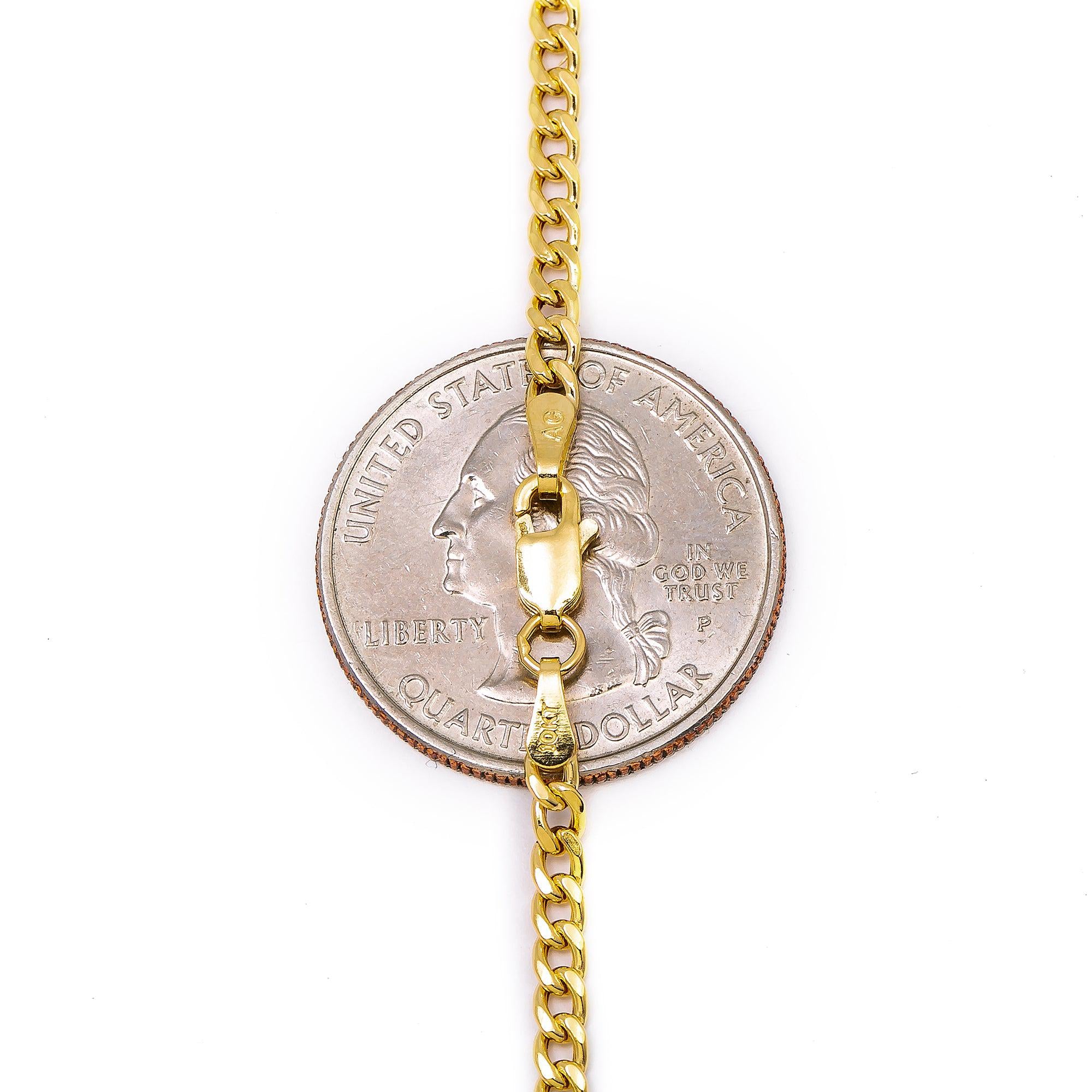 10K Yellow Gold 3mm Hollow Cuban Chain Available In Sizes 18"-26"