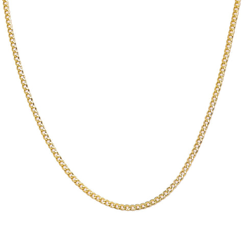 10K Yellow Gold 2mm Hollow Cuban Link Chain