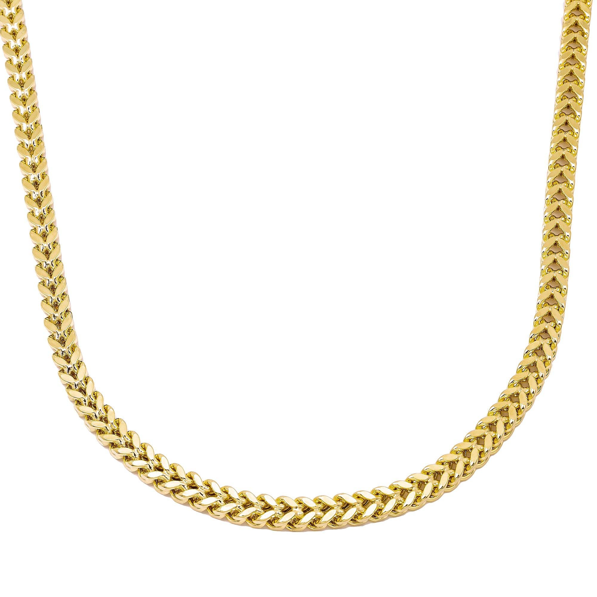 10K Yellow Gold 7.32mm Hollow Franco Chain