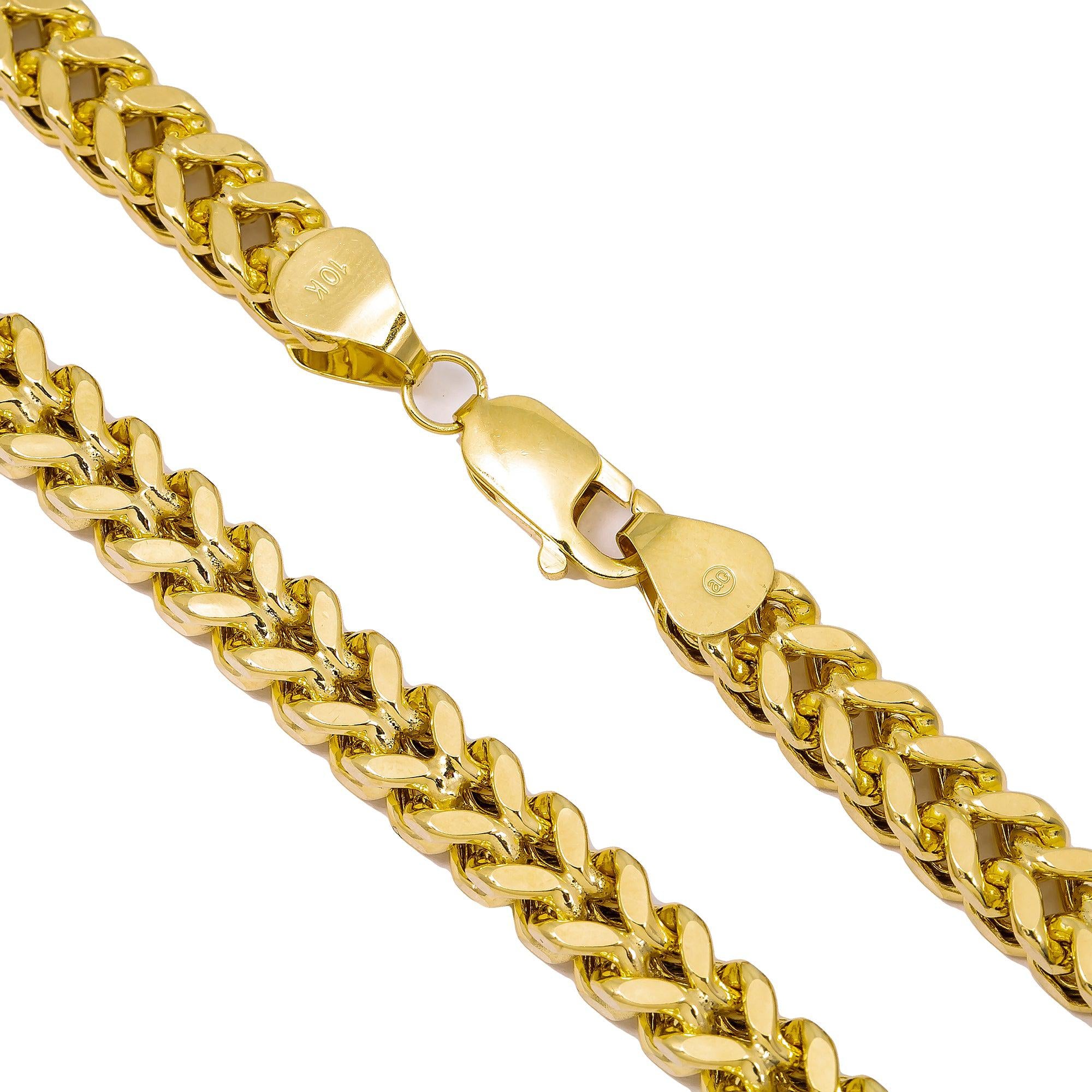 10K Yellow Gold 7.32mm Hollow Franco Chain