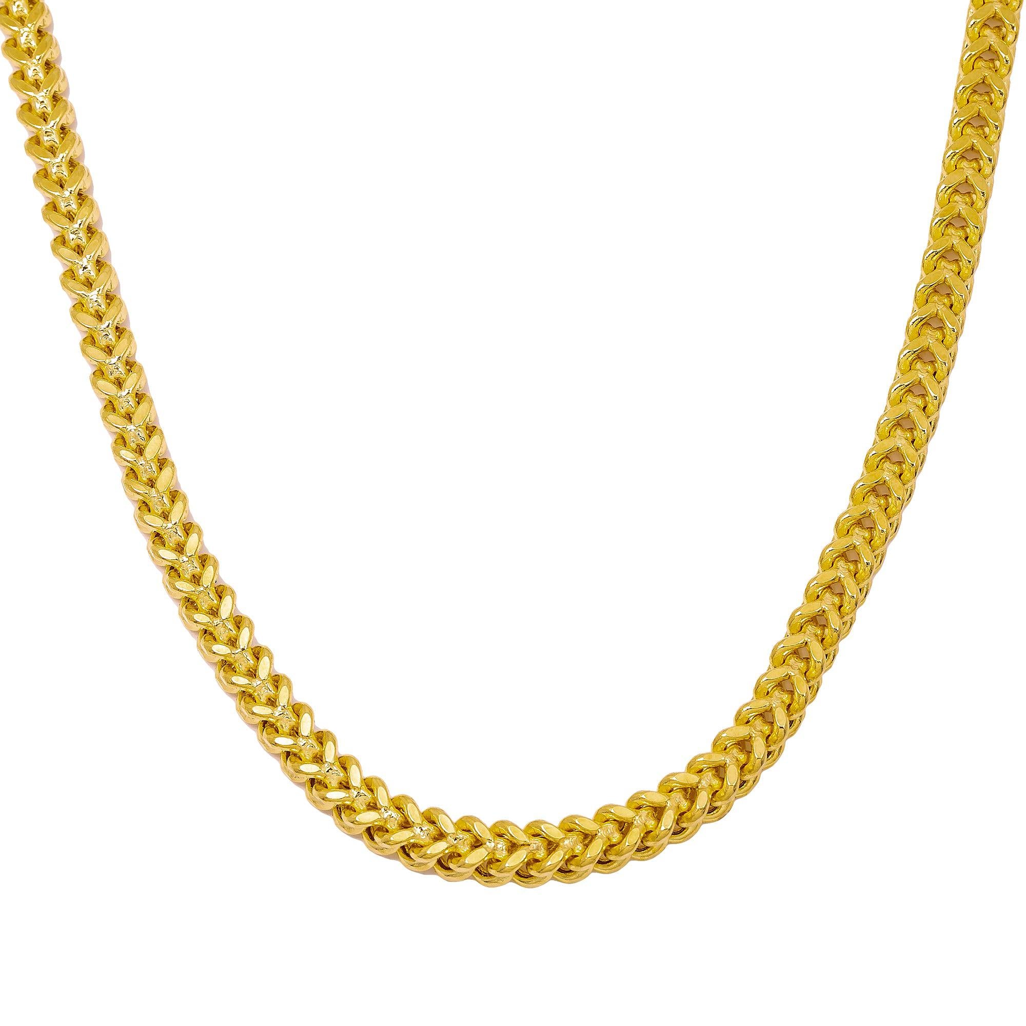 10K Yellow Gold 5.13mm Hollow Franco Chain Available In Sizes 18"-26"