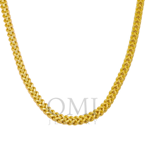 10K Yellow Gold 5.13mm Hollow Franco Chain Available In Sizes 18