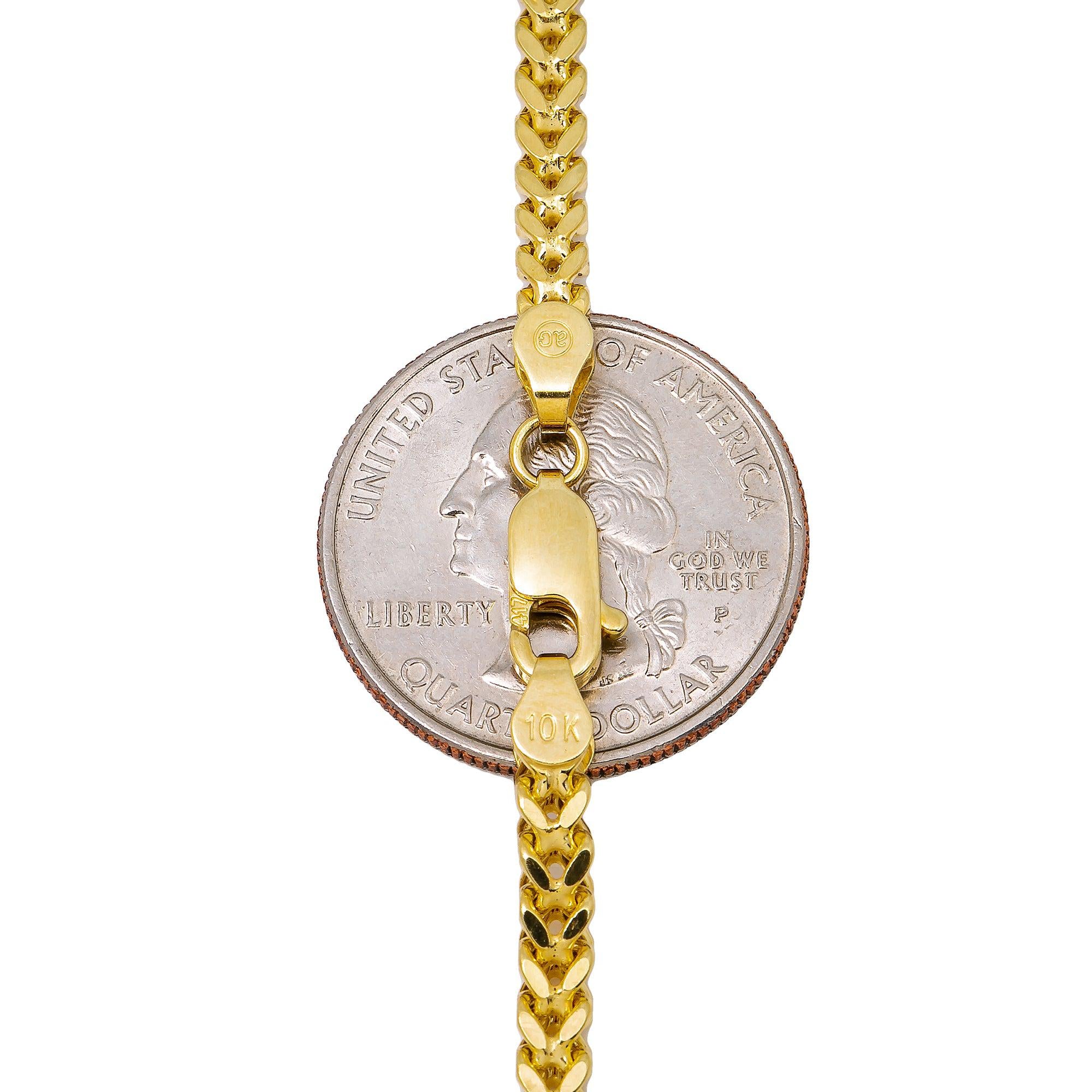 10K Yellow Gold 3.6mm Hollow Franco Chain Available In Sizes 18"-26"