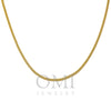 10K Yellow Gold 2.35mm Hollow Franco Chain Length Available 18"-26"