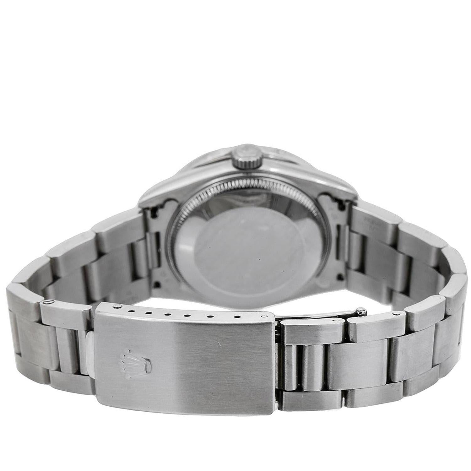 Rolex Oyster Perpetual 31MM 77080 Black Arabic Dial Diamond Bezel Stainless Steel Oyster Bracelet 0.9ct