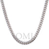 10k White Gold 8mm Solid Cuban Link Chain Available In Sizes 18"-26"