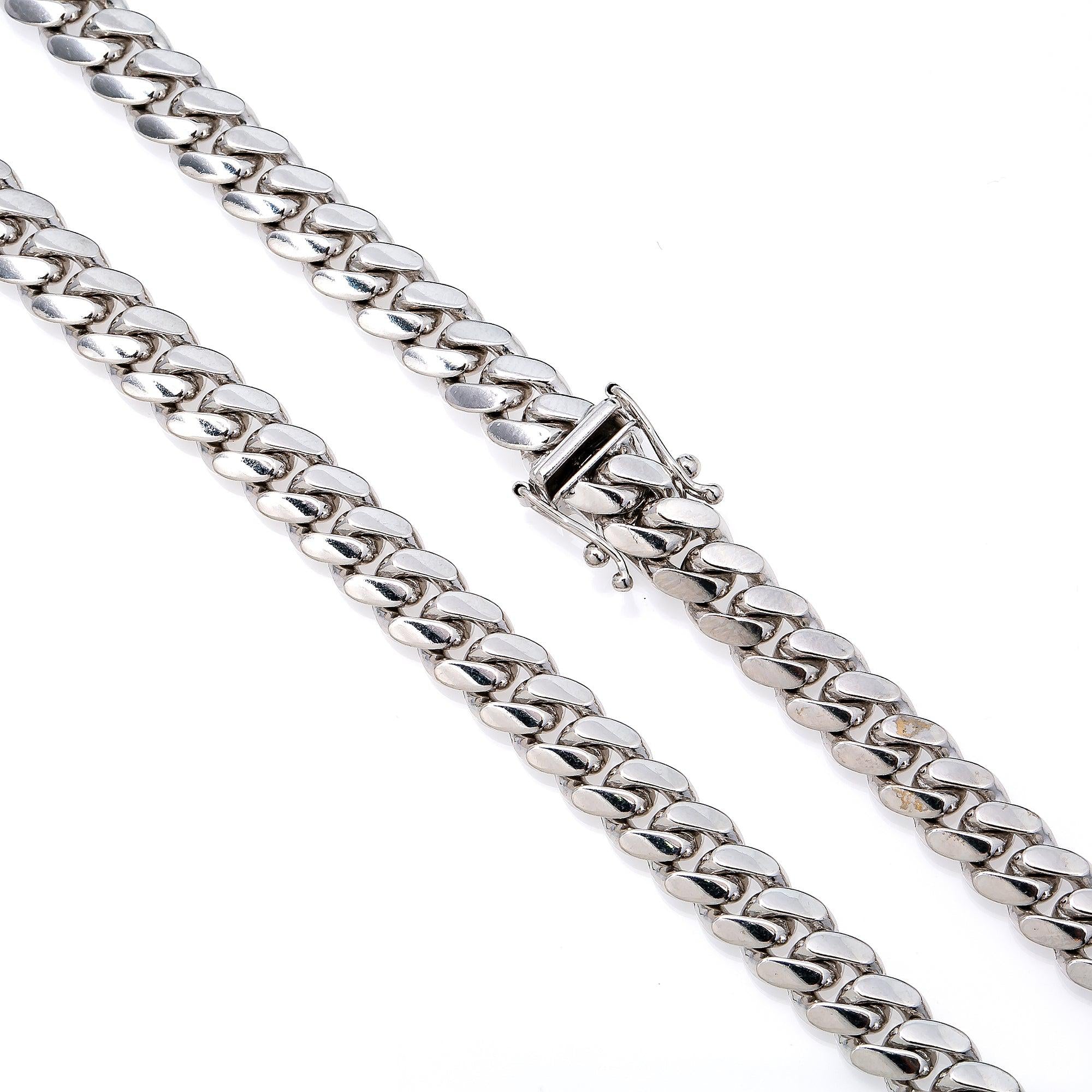 Nuragold 10K Real White Gold Miami Cuban Link 3mm Chain Necklace (16-30) Italian Jewelry for Men & Women - 16 Nuragold 10K Real White Gold Miami Cuban Link 3mm Chain Necklace (16-30) Italian Jewelry for Men & Women - 16