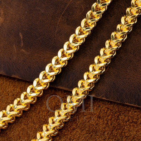 10K Yellow Gold 5.13mm Hollow Franco Chain Available In Sizes 18