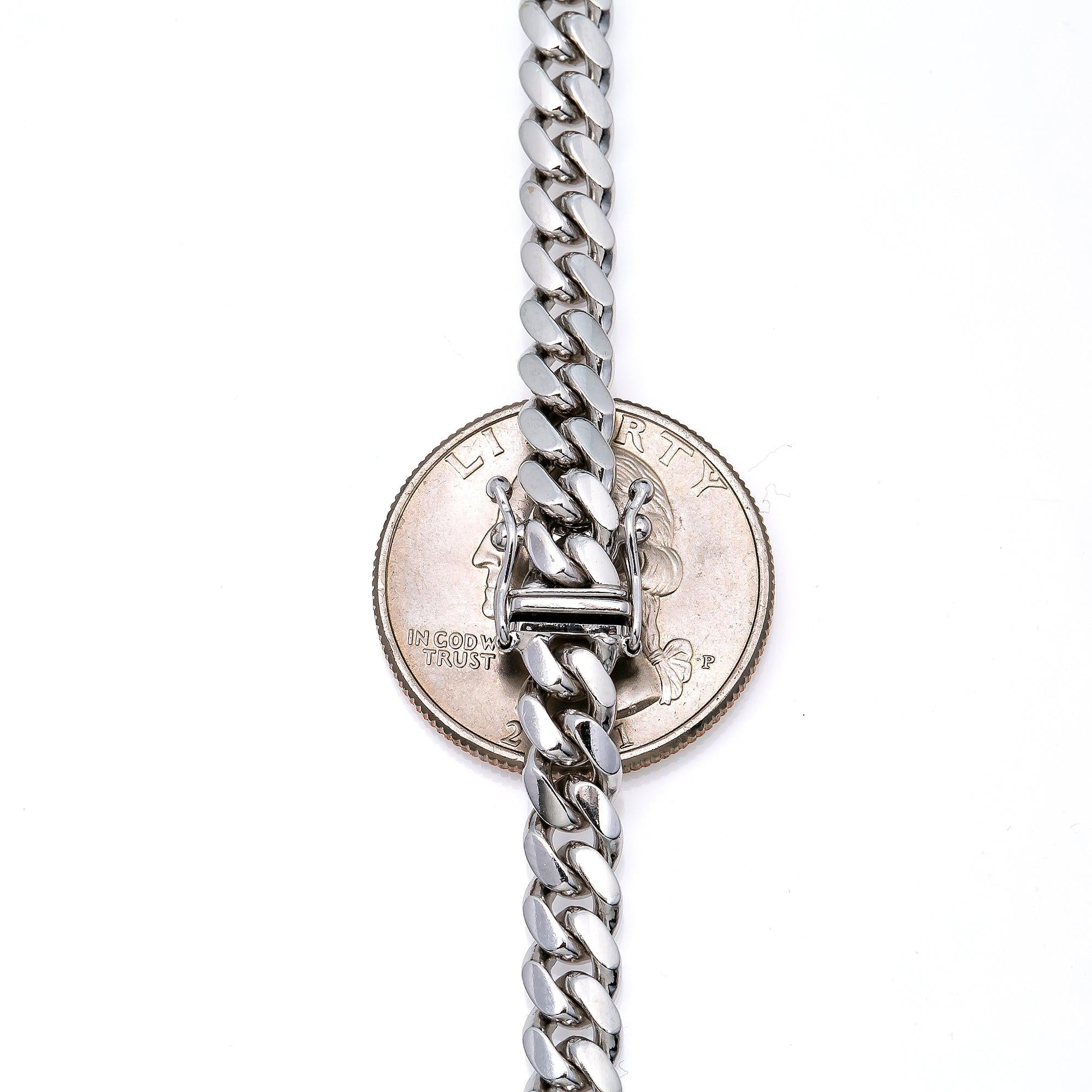 10k White Gold 6mm Solid Cuban Link Chain Available In Sizes 18"-26"