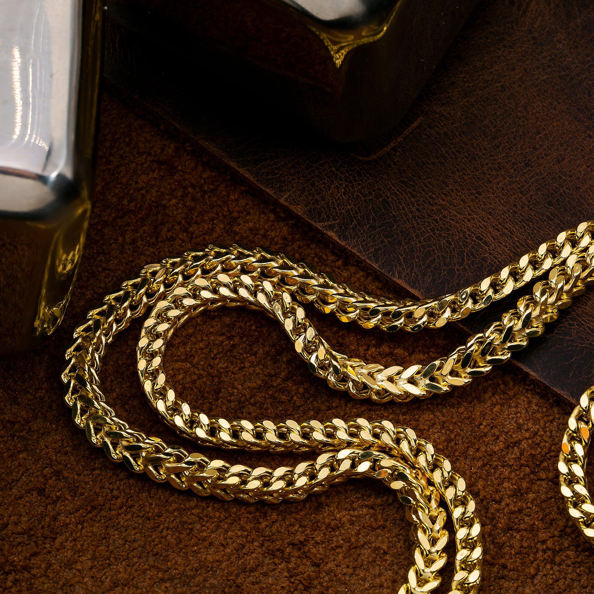 10K Yellow Gold 3.6mm Hollow Franco Chain Available In Sizes 18"-26"